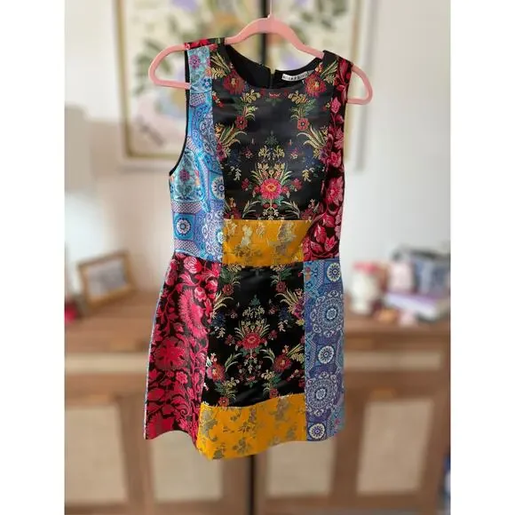 Alice Olivia Dresses Alice Olivia Malin Metallic Embroidered